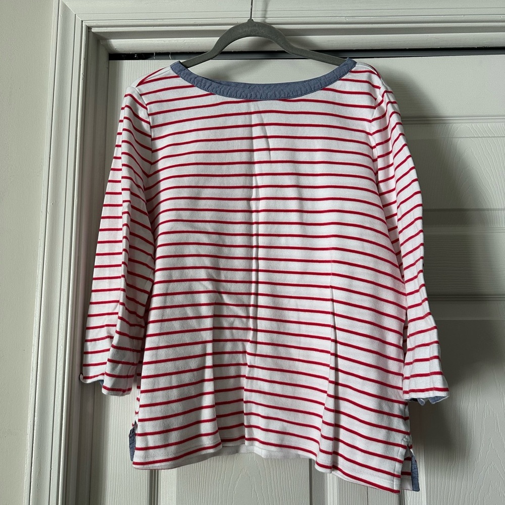EUC Nautica red/white striped top